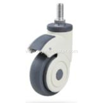 3 Inch Threaded Steam Swivel TPR PP Material Medical Caster